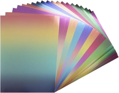 Spiegelkarton zelfklevend metaalpapier kleeffolie knutselpapier metallic 20 vellen DIN A4 200 g/m² kleurverloop - kraftpapier - hobby benodigdheden .