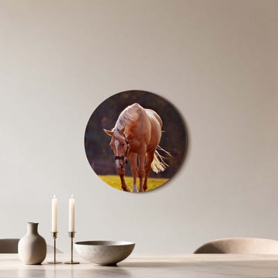 KitchenArt - Golden Serenity - Muurcirkel Binnen - ø 40 cm - Wandcirkel - Mét Ophangsysteem - Wanddecoratie - Muurdecoratie