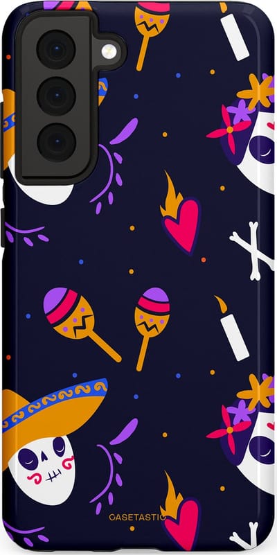Casetastic Hoesje Geschikt voor Samsung S21 FE - Stijlvolle Beschermende Duo-layer Case - Muertos fiësta