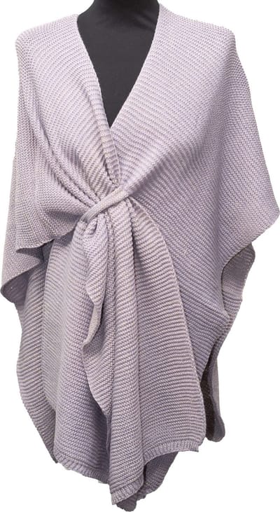 Accessories Junkie Amsterdam Audry – Gebreide Dames Poncho met Goud Lurex – Omslagdoek met Lus – Lila – Opruiming / Sale