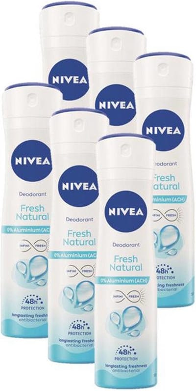 Nivea Deodorant Spray Fresh Natural 150 ml - Voordeelverpakking 6 stuks