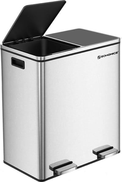 Nancy's Prullenbak Afvalscheiding 2 x 30 L - Prullenbakken Met Zwart 58,6 x 32 x 65 CM