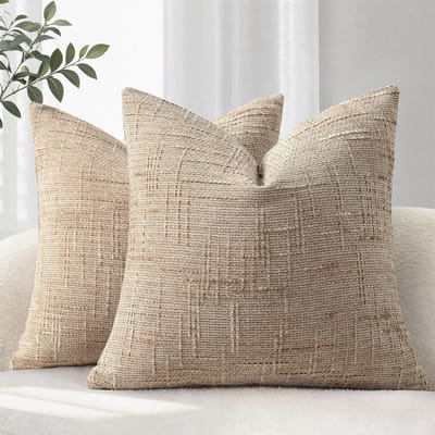 Set van 2 Sierkussenhoezen 50x50 Chenille Zacht Bankkussen Decoratie