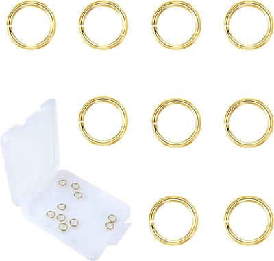 925 Sterling Silver Jump Rings en Split Rings - 10 Stuks Gouden 5mm Kettingringen voor Armbanden, Kettingen en DIY Sieraden maken