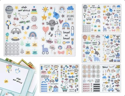 Baby Album Stickers voor Scrapbooking - 212 Stuks Decoratieve Stickers voor Jongens en Meisjes, Baby Shower en Notitieboekjes