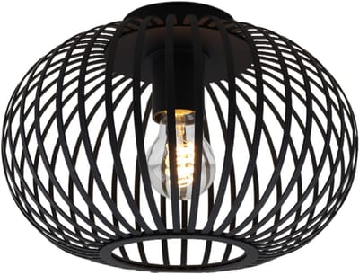 Olucia - LIEVE - Plafondlamp - Zwart - Geschikt voor Woonkamer/Slaapkamer/Hal - Vorm: Rond