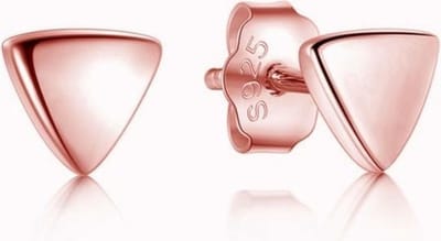 Cilla Silver dames oorknoppen 925 Zilver Triangle Rose