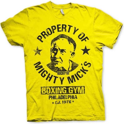 Rocky Heren Tshirt -S- Mighty Mick's Gym Geel