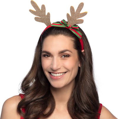 Boland - Diadeem Golden reindeer - Één maat - Volwassenen - Unisex - Kerst