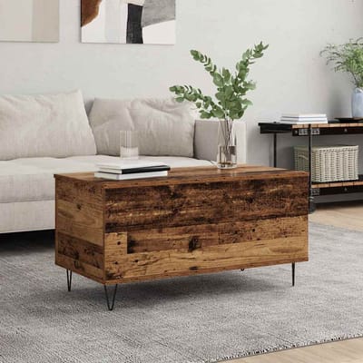 vidaXL - Salontafel - Oud - hout - 90 - x - 44,5 - x - 45 - cm - Bewerkt - hout