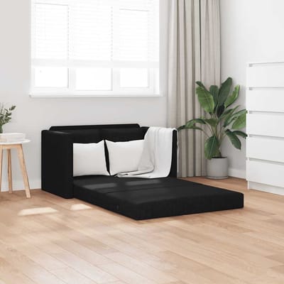 vidaXL - Slaapbank - vloermodel - 2-in-1 - 112x174x55 - cm - stof - zwart