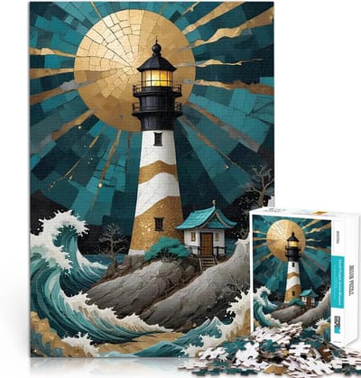 Puzzel 1000 Stukjes - Educatief Speelgoed - Unieke Uitdaging - Hoge Resolutie Druk - 38 x 26 cm - Vuurtoren Kunst