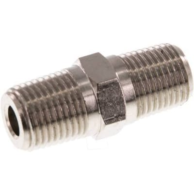 1/8'' NPT x R 1/8'' Vernikkeld Messing Borstnippel 60 Bar