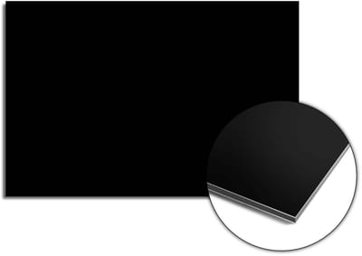 KitchenArt - Pure Black Spatscherm - 90x60 cm - Spatscherm Achterwand Keuken - Spatwand Keuken
