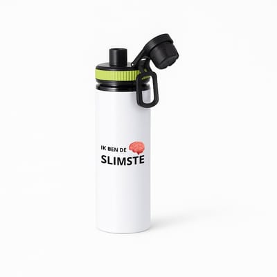 Hacebo® - ik ben de slimste waterfles met draaidop groen - Quotes - slimme mensen - de slimste - verjaardagscadeau - verjaardag - cadeau - kado - geschenk - gift - water fles - 850ML