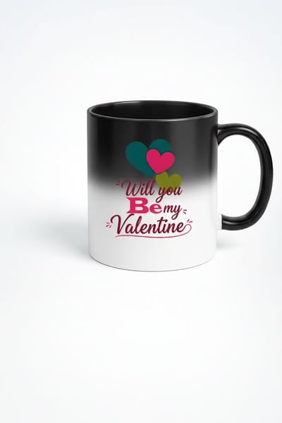 Magische Valentijn Mok - 'Will You Be My Valentine' - Kleurveranderende Mok met Harten
