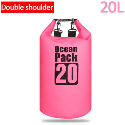 500D Waterdichte Zwemtas Dry Sack 2/5/10/15/20/30L Waterdichte Drijvende Droge Uitrustingstassen Voor Varen Vissen Raften Zwemmen F2 Double shoulder