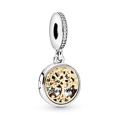 Fler® | Bedel | Past op populaire bedel armbanden (standaard-3mm) | armbandbedel | Stamboom Bedel | Hangbedel Charm | Levensboom | 925 sterling zilver | Heldere Zirkonia | Armband Kraal | Verjaardagsgeschenk, Kado, Cadeau