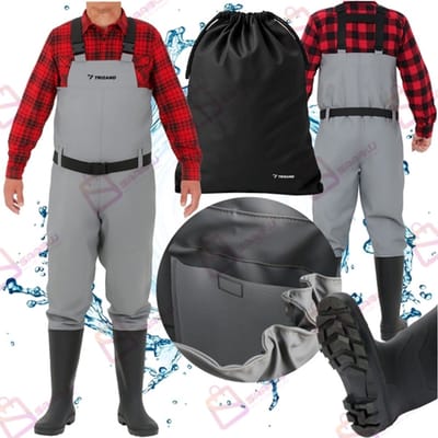 Viswaadpak Maat 42 – Waterdicht PVC – Met Antislip Zolen, Verstelbare Bretels & Draagtas – waders - 58005