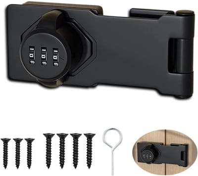 Veiligheidsslot met 3-cijferige code voor kast, deur en lade - Robuust en betrouwbaar zwart hangslot