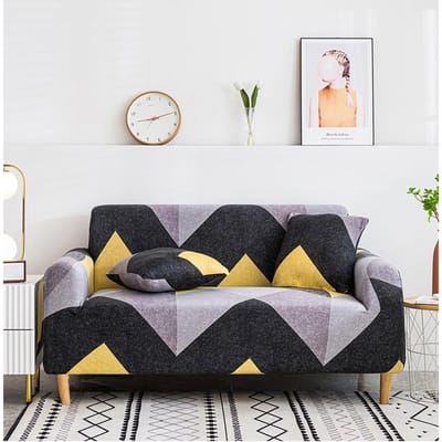 Chique Melkzijde Bedrukte Bankhoes Antislip Verstelbare Beschermhoes Lichte Luxe Duurzaam Perfect voor Woonkamer Slaapkamer Decor 1 Seat 90-140cm