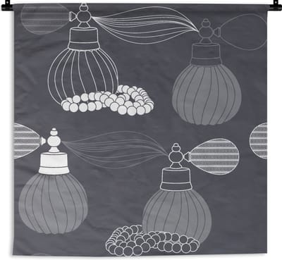 Wandkleed - Wanddoek - Parfum - Ketting - Design - 90x90 cm - Wandtapijt