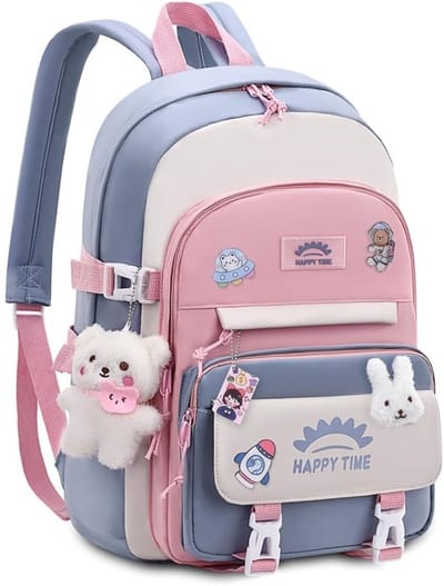 White-Label® Boekentas Meisjes Lagere School - Schooltas Eersteleerjaar Groot - Blauw en Paars