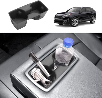 Dailygoods - Bekerhouder voor de armleuning van de achterbank, compatibel met Toyota RAV4 2019-2024, middenarmsteun, Rav4 achterbank-organizer