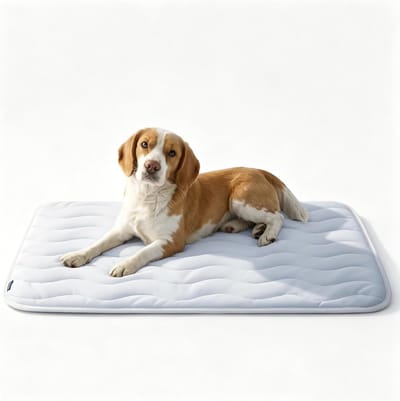 VHV-Zelfkoelende Hondenkoelmat L - 122x71cm Koelmat voor Honden - Luxe Koelingsmat met Rand - Krabbestendige Koelmat voor Huisdieren - Lichtgrijs - Ideaal voor Zomerse Dagen