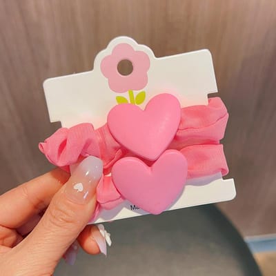 Effen Kleur Hart Elastische Chouchou Haarbanden Elastiekjes Vrouwen Meisjes Kinderen Haar Scrunchies Houder Haaraccessoires rood