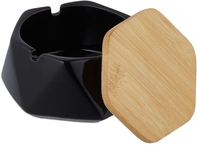 Asbakken-10 stuks-11,5 x 6 x 10,5 cm-zwart-naturel
