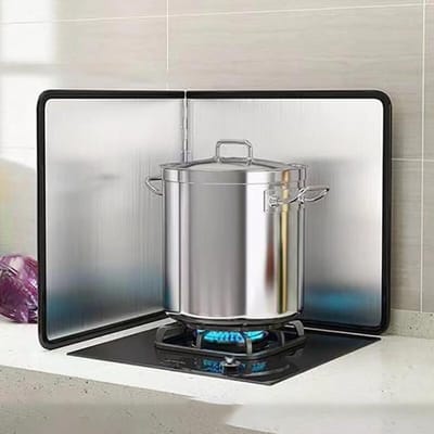 Du bbelzijdige spatbescherming - protection anti - projections d'huile portable et pliable - hauteur 40 cm x profondeur 40 cm - geschikt als spatbescherming voor kookplaten