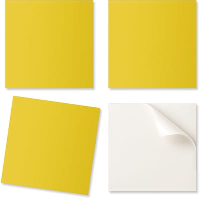 Pakket vinyltegels met een motief voor keuken en woonkamer, gele kleur, 20x20x20 cm