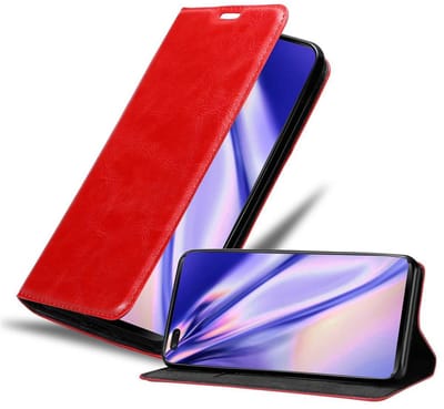 Cadorabo Hoesje geschikt voor Huawei NOVA 7 PRO 5G in APPEL ROOD - Beschermhoes met magnetische sluiting, standfunctie en kaartvakje Book Case Cover Etui