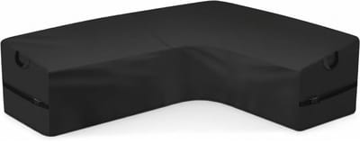 Famanu – L-vormige tuinmeubelhoes - 280 cm lang x 215 cm breed x 80 cm hoog - gemaakt van duurzaam 600D materiaal - waterdicht en geschikt voor bescherming van buitenmeubilair bij regen en zonlicht