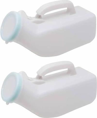 2 Stuks 1200 ml Mannelijke Urinoirfles - Draagbaar, Met Deksel en Handvat voor Praktisch Gebruik