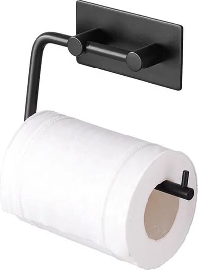 EAVY WC rolhouder Zonder Boren - Zelfklevend - RVS Toiletrolhouder Zwart