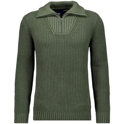 Ragman Trui Cotton Troyer Zip Rib Knit Khaki / male