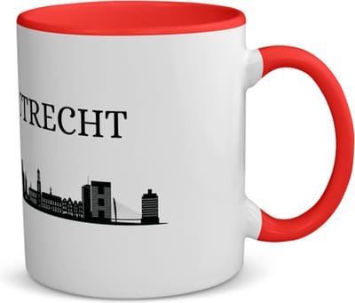 Akyol - utrecht koffiemok - theemok - rood - Utrecht - toeristen - stad - geschenk - cadeau - kado - 350 ML inhoud