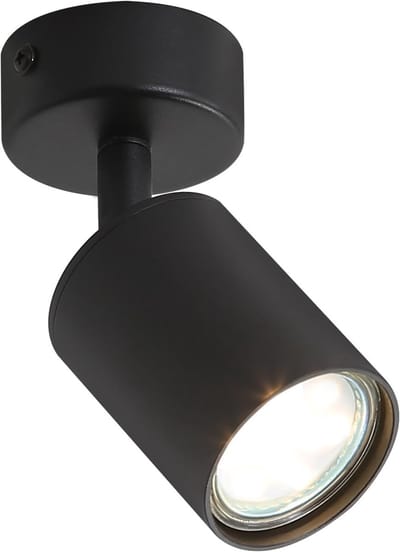 Glitzerlife - Plafondspot Plafondlamp - 1xGU10 fitting - draaibaar 330° - Opbouwspot industrieel - ijzer - Ø13.7cm - zwart