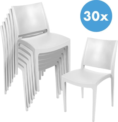 Voorraadopruiming - 30 terrasstoelen Elegance op pallet - wit - weerbestendig
