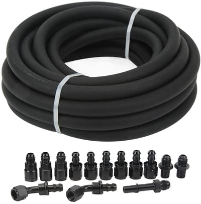 Dailygoods- Brandstofleidingset 7,5 meter - Brandstofslang 6 AN - Adapter voor brandstofinjectieleiding - Rubber/Aluminiumlegering - Werkdruk 10 kg - Bedrijfstemperatuur -30°C tot 120°C