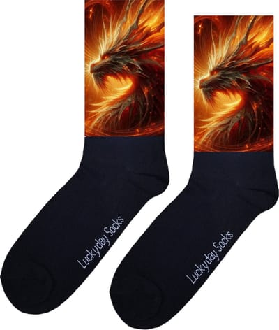 Draak - Opkikkertje - Grappige sokken - Valentijn cadeau - Verjaardag cadeau - Kerst cadeau - Grappige sokken - Leuke sokken - Oranje - Fantasie - Vrolijke sokken - Kerst sokken - Vaderdag - Moederdag - Socks maken Happy - 37-44