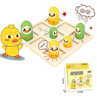 Mini Jeu de Société Advanced Tic Tac Toe - Jeu de Puzzle Interactif pour le Plaisir en Famille, Fête & Cadeau d'Anniversaire pour Enfants et Amis