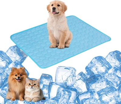 Nieuwste Koelmat 60x50cm voor Hond en Kat | Warmte-absorberend Zomer kussen Anti-slip Blauw