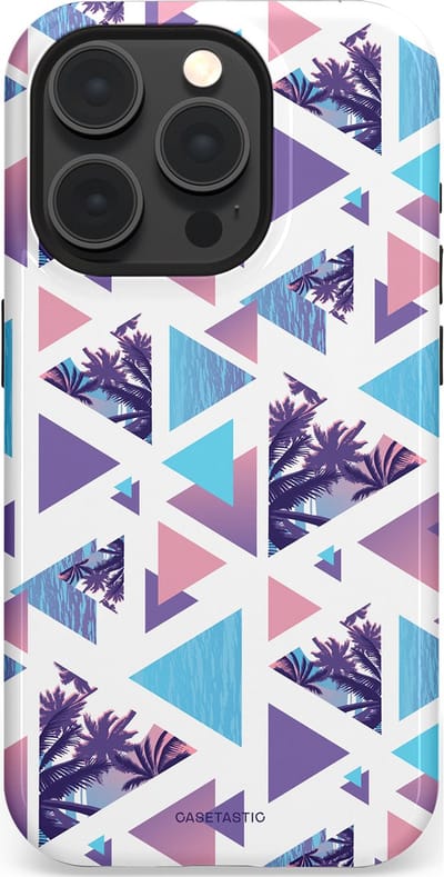 Casetastic Hoesje Geschikt voor Apple iPhone 15 Pro Magsafe - Stijlvolle Beschermende Duo-layer Case - Zomervibe geometrie