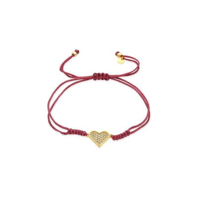 Luxenter Armband met 18-karaats geelgoud afwerking en schitterende zirkonia - Hart