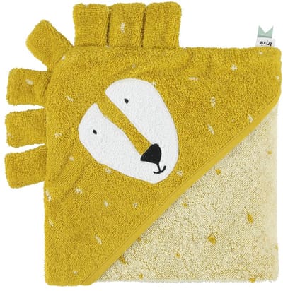 Trixie Badcape - Mr. Lion - 75x75cm - 100% Biologisch Katoen - Hooded Towel - Handig formaat