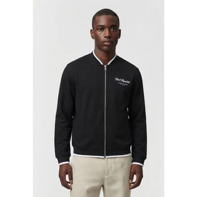 Karl Lagerfeld Black Sweat Zip Jacket Maat: XXL | Bomberjacks Outlet | Heren | Zwart