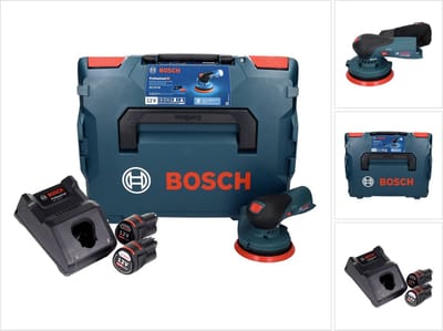 Bosch GEX 12V-125 Professionele snoerloze excenterschuurmachine 12 V 125 mm borstelloos + 2x accu 3.0 Ah + lader + L-Boxx